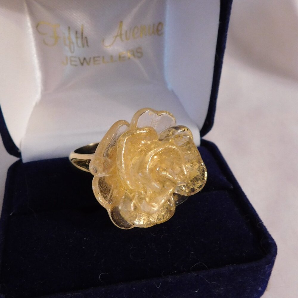 Ladies Venetiaurum Flower Designed Ring - Made in Italy
